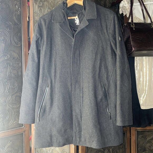 Tech by Tumi Wool Blend‎ Grey Men's Coat Size M